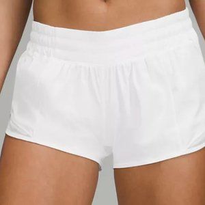 White Lulu Lemon Hotty Hot Shorts!